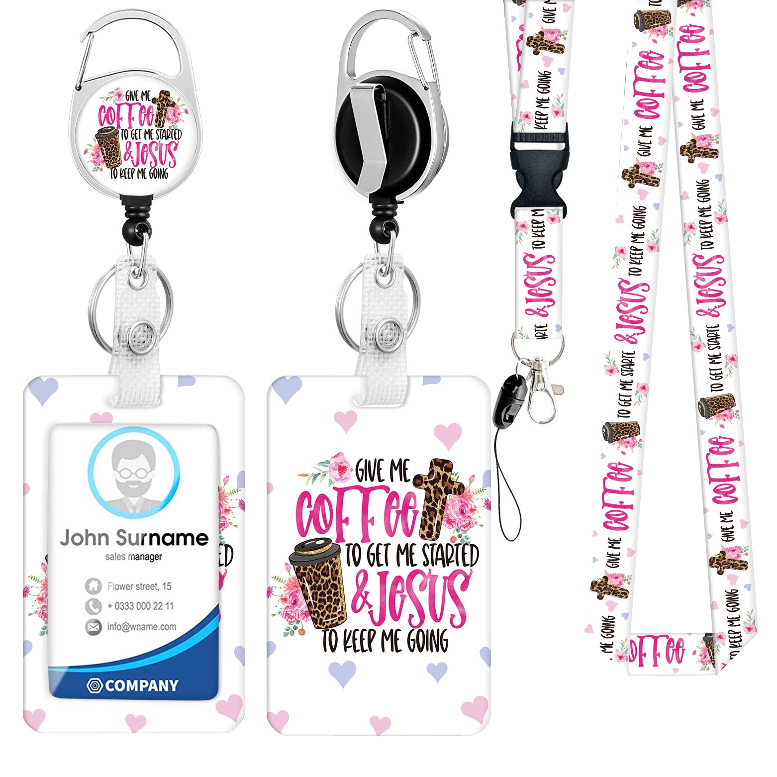 Wholesale Polyester Lanyard Pvc ID Card Holder Keychain
